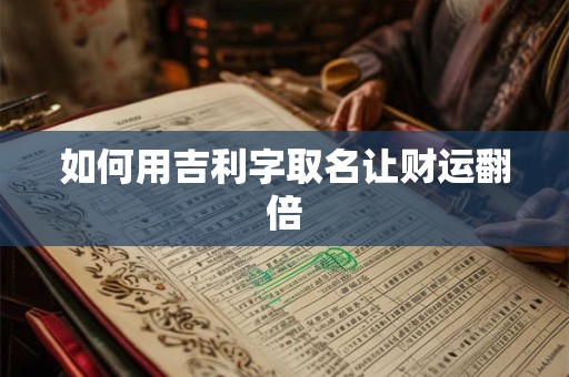 如何用吉利字取名让财运翻倍