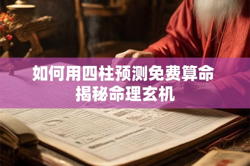如何用四柱预测免费算命 揭秘命理玄机