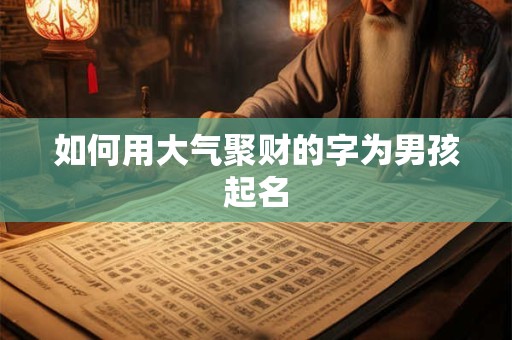 如何用大气聚财的字为男孩起名