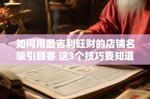 如何用最吉利旺财的店铺名吸引顾客 这3个技巧要知道