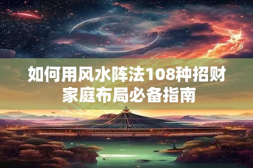 如何用风水阵法108种招财 家庭布局必备指南
