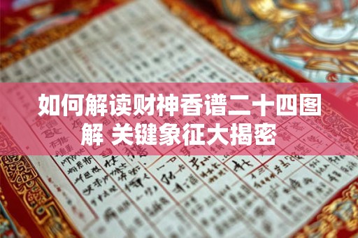 如何解读财神香谱二十四图解 关键象征大揭密