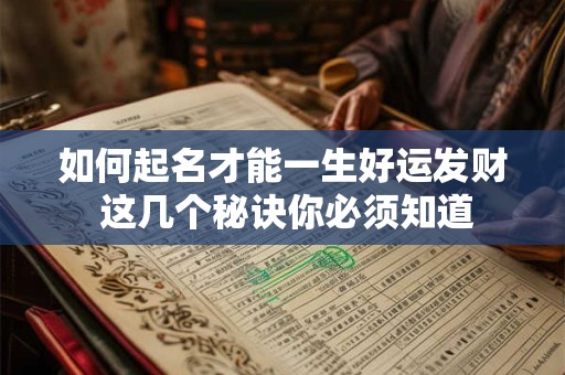 如何起名才能一生好运发财 这几个秘诀你必须知道