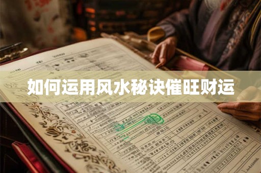 如何运用风水秘诀催旺财运