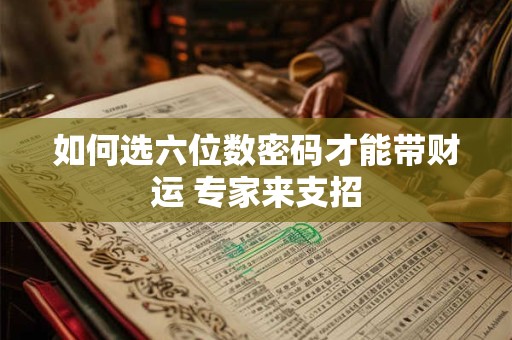 如何选六位数密码才能带财运 专家来支招
