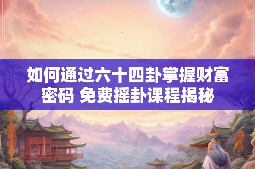 如何通过六十四卦掌握财富密码 免费摇卦课程揭秘
