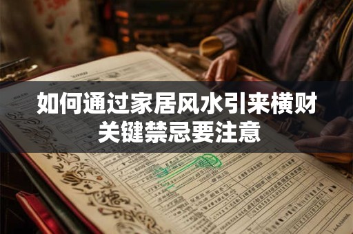 如何通过家居风水引来横财 关键禁忌要注意