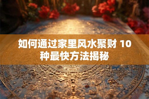 如何通过家里风水聚财 10种最快方法揭秘