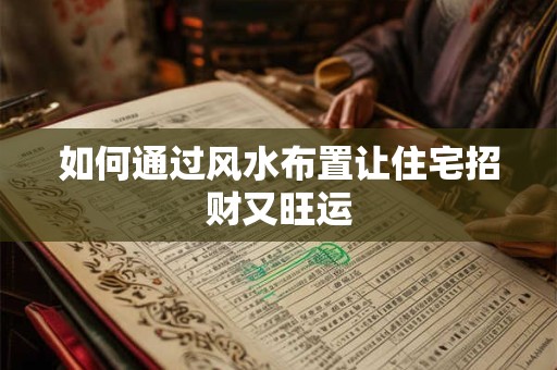 如何通过风水布置让住宅招财又旺运