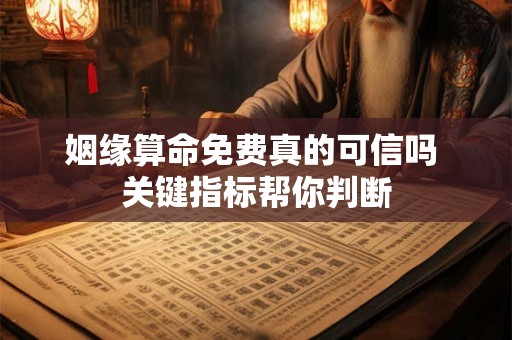 姻缘算命免费真的可信吗 关键指标帮你判断