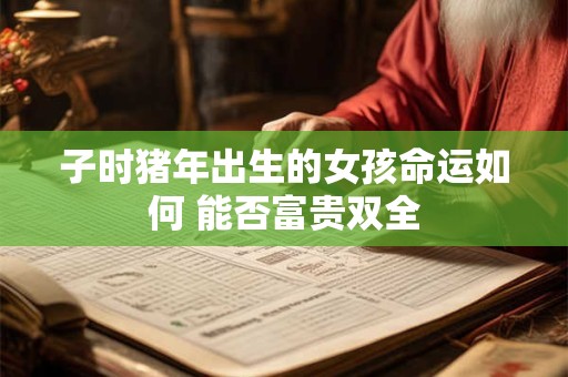子时猪年出生的女孩命运如何 能否富贵双全
