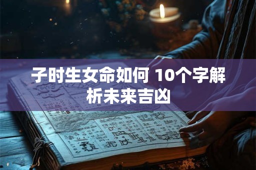 子时生女命如何 10个字解析未来吉凶