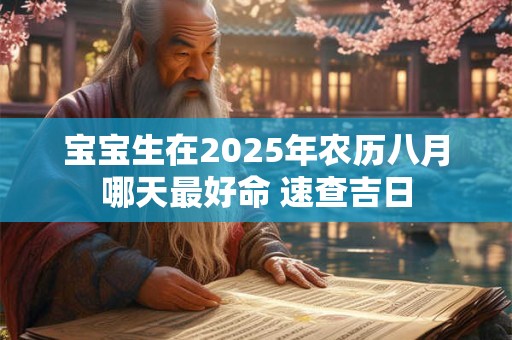 宝宝生在2025年农历八月哪天最好命 速查吉日