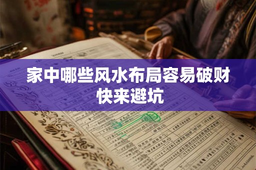 家中哪些风水布局容易破财 快来避坑