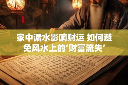 家中漏水影响财运 如何避免风水上的‘财富流失’