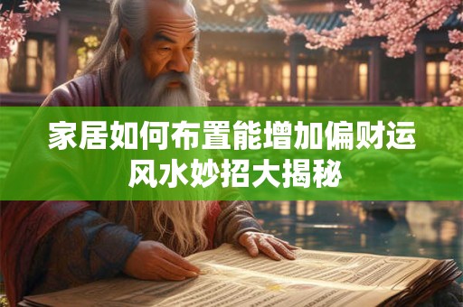 家居如何布置能增加偏财运 风水妙招大揭秘