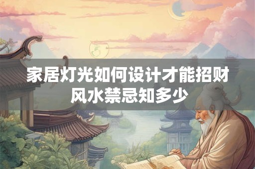 家居灯光如何设计才能招财 风水禁忌知多少