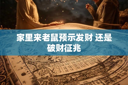 家里来老鼠预示发财 还是破财征兆