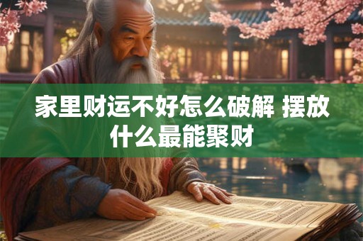 家里财运不好怎么破解 摆放什么最能聚财