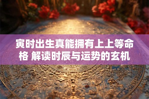 寅时出生真能拥有上上等命格 解读时辰与运势的玄机