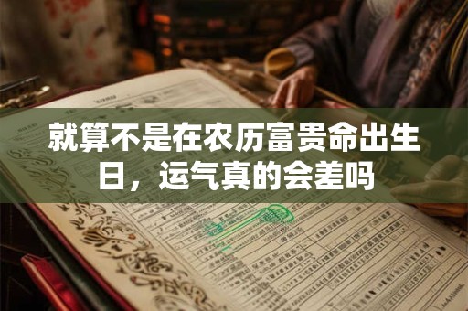 就算不是在农历富贵命出生日，运气真的会差吗