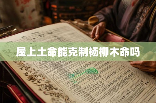 屋上土命能克制杨柳木命吗