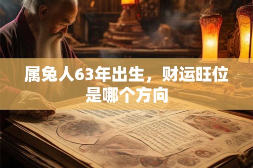属兔人63年出生，财运旺位是哪个方向