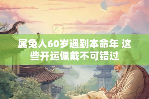 属兔人60岁遇到本命年 这些开运佩戴不可错过