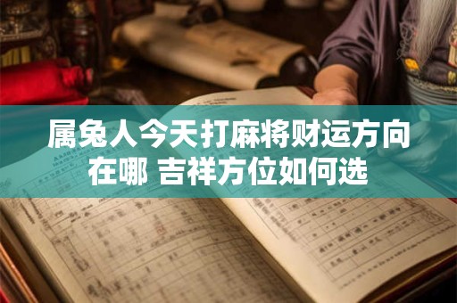 属兔人今天的偏财位在何方 如何找准旺财方向