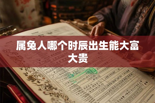 属兔人哪个时辰出生能大富大贵