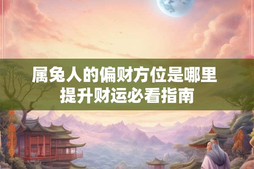 属兔人的偏财方位是哪里 提升财运必看指南