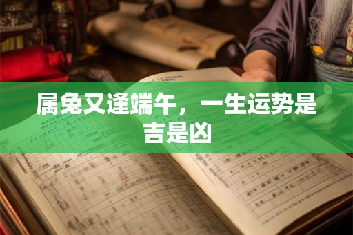 属兔又逢端午，一生运势是吉是凶
