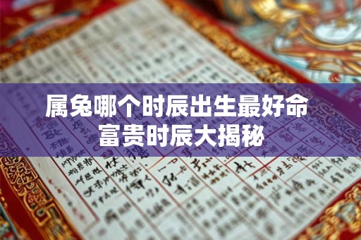 属兔哪个时辰出生最好命 富贵时辰大揭秘