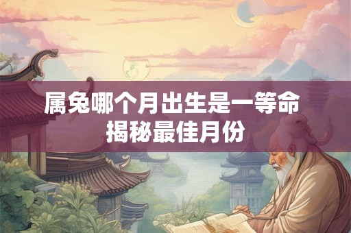 属兔哪个月出生是一等命 揭秘最佳月份
