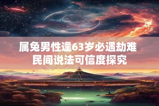 属兔男性逢63岁必遇劫难 民间说法可信度探究