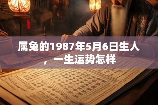 属兔的1987年5月6日生人，一生运势怎样