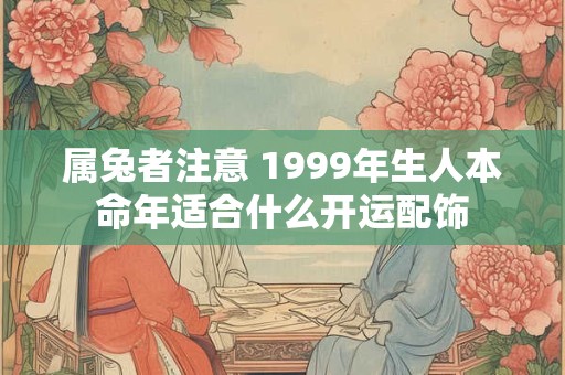 属兔者注意 1999年生人本命年适合什么开运配饰