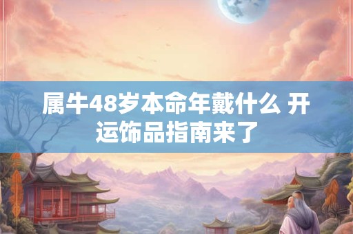 属牛48岁本命年戴什么 开运饰品指南来了