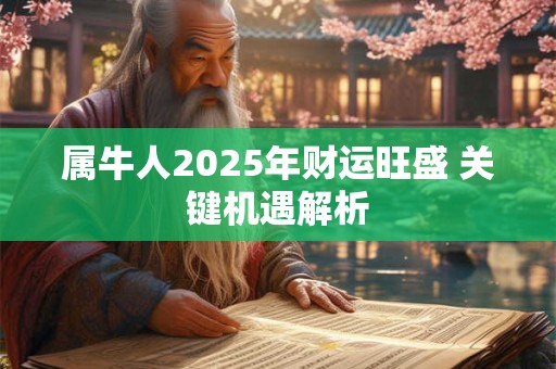 属牛人2025年财运旺盛 关键机遇解析