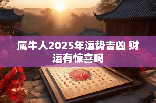属牛人2025年运势吉凶 财运有惊喜吗