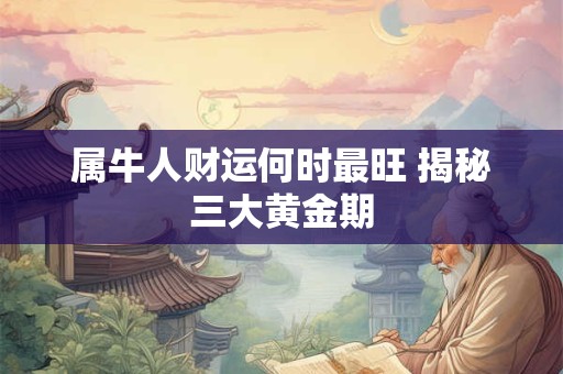 属牛人财运何时最旺 揭秘三大黄金期