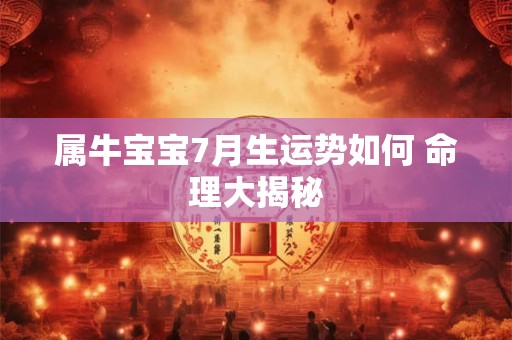属牛宝宝7月生运势如何 命理大揭秘