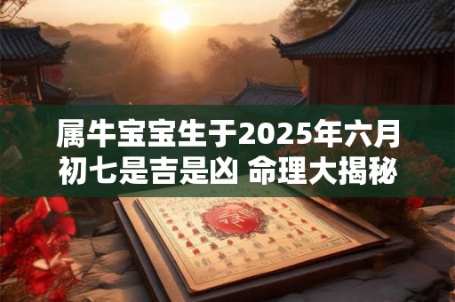 属牛宝宝生于2025年六月初七是吉是凶 命理大揭秘