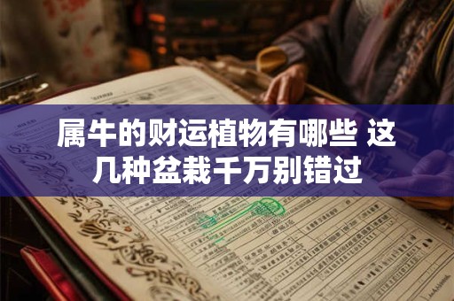 属牛的跟啥属相合财 这几种生肖招财旺运
