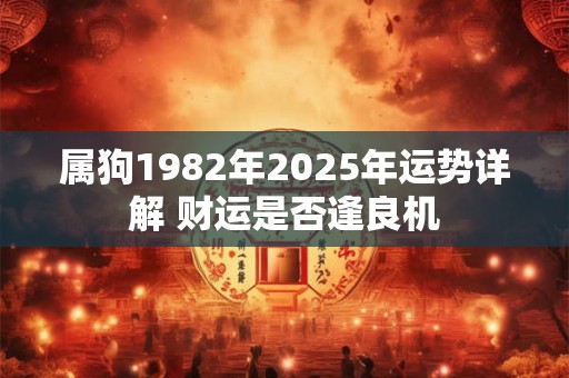 属狗1982年2025年运势详解 财运是否逢良机