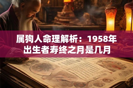 属狗人命理解析：1958年出生者寿终之月是几月