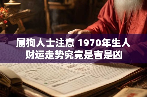 属狗人士注意 1970年生人财运走势究竟是吉是凶