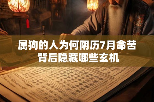 属狗的人为何阴历7月命苦 背后隐藏哪些玄机