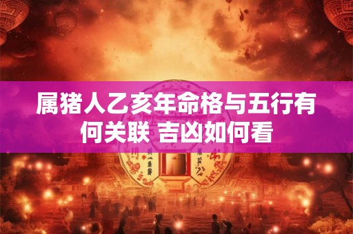 属猪人乙亥年命格与五行有何关联 吉凶如何看