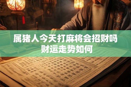 属猪人今天打麻将会招财吗 财运走势如何